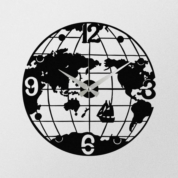 Nástenné hodiny World S018 Black , 48 x 48 cm