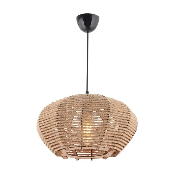Závesný luster Jute Ellipse, krémová