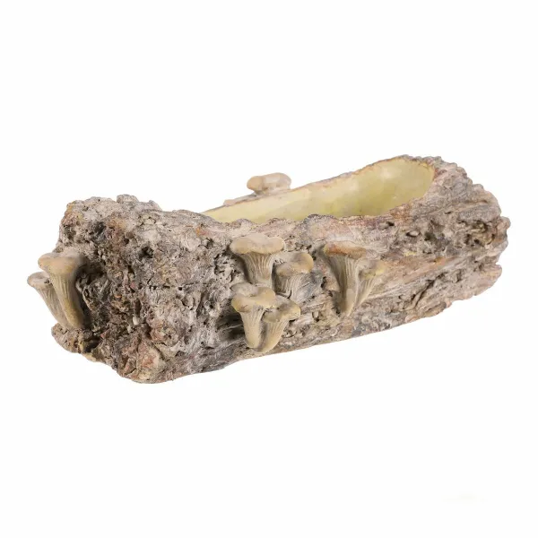 Obal betónový - kvetináč, drevo s hríbami, 36 x 18 x 13 cm, hnedá, 36 cm
