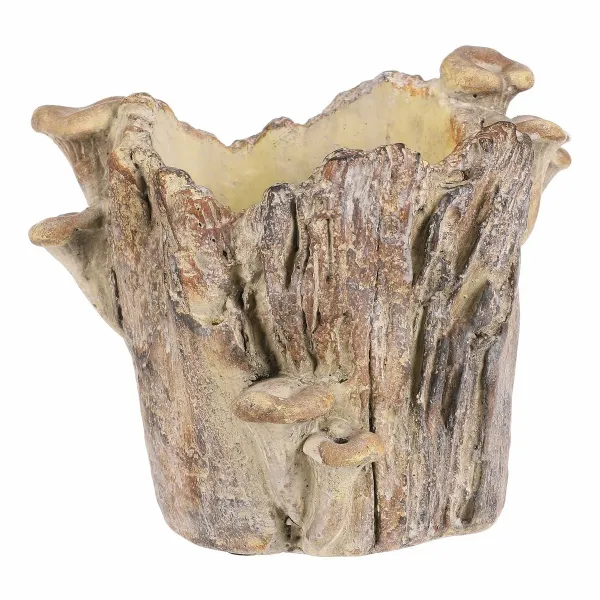 Obal betónový - peň s hríbami, 19 x 17 x 16 cm, 19 cm