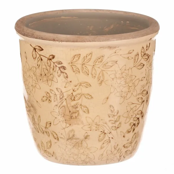 Obal keramický na kvety Flores retro, 14 x 13 cm, 14 cm