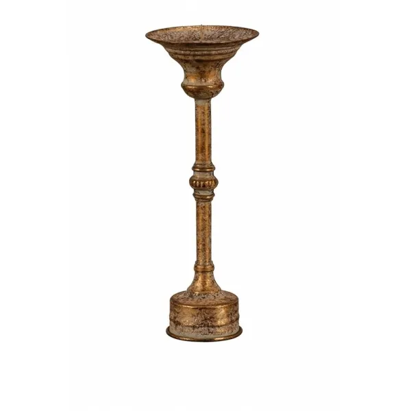 Kovový svietnik na podstavci Nox 27 cm, zlatá, 27 cm