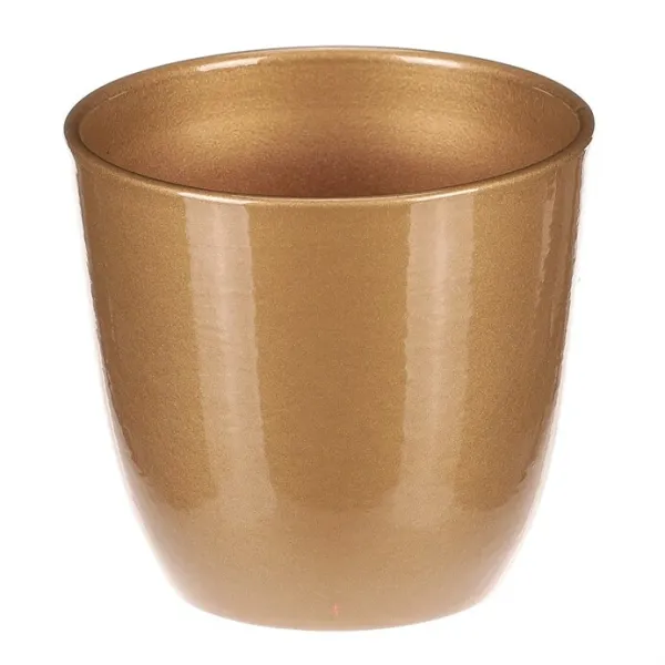 Keramický obal na kvety Terakota, pr. 10 cm, zlatá