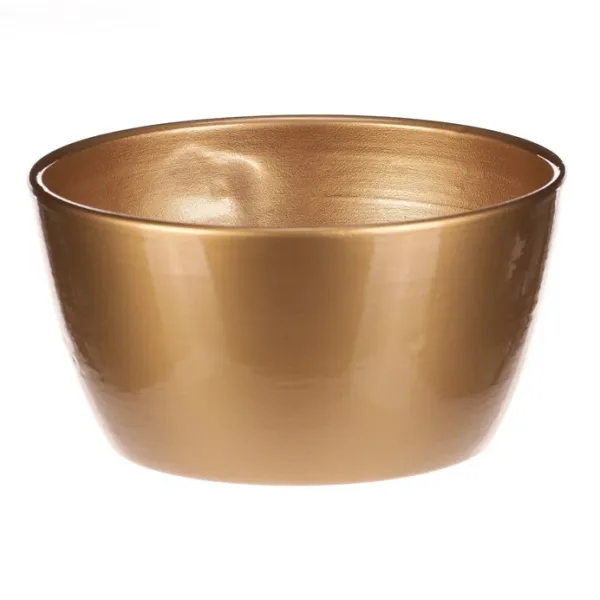 Keramický obal na kvety Terakota, pr. 15 cm, zlatá