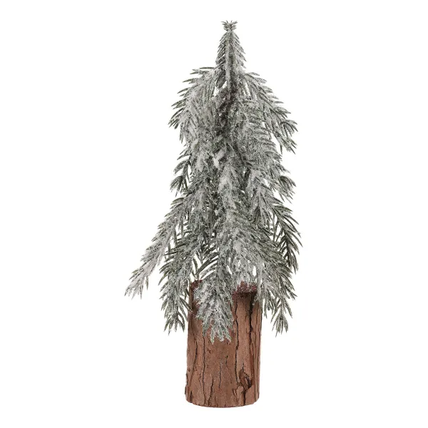 Vianočná dekorácia Smrek na kláte, zasnežený, 32 cm