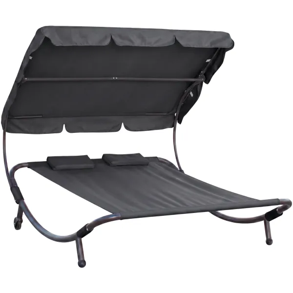 Relaxačné lehátko pre 2 osoby Craftfield Bahama,čierne