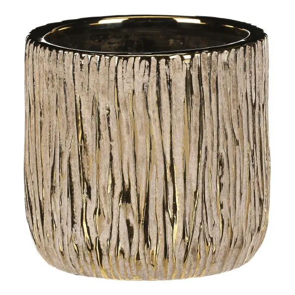 Keramický obal na kvetináč GILDED BARK, zlatý