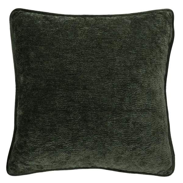 Dekoračný vankúš s lemovaním PLUSH, 50 × 50 cm, tmavozelený