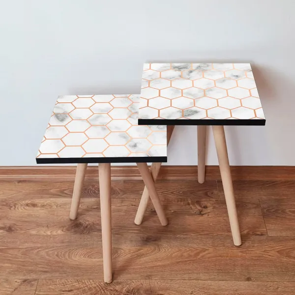 Odkladací stolík 2SHP White, 2 ks