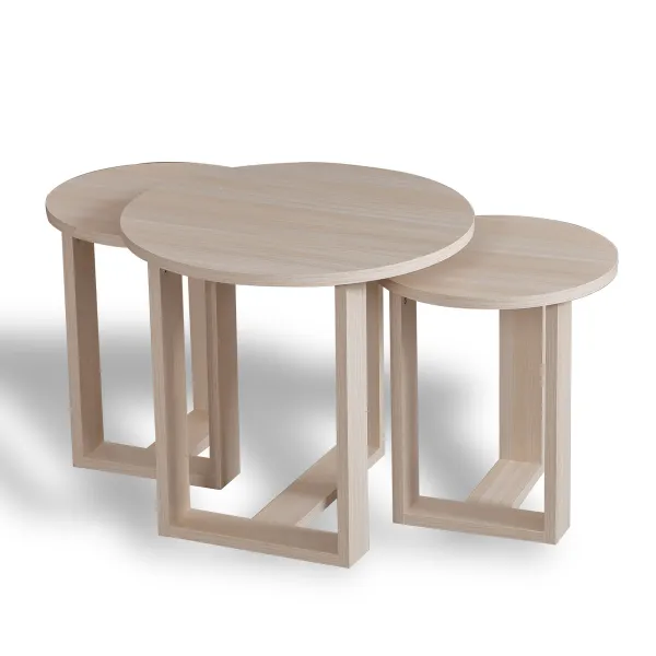 Odkladací stolík Mira Oak, 3 ks