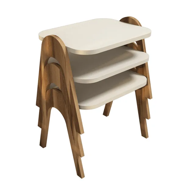 Odkladací stolík Paris Cream, 3 ks