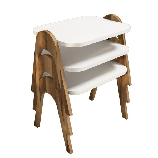 Odkladací stolík Paris White, 3 ks