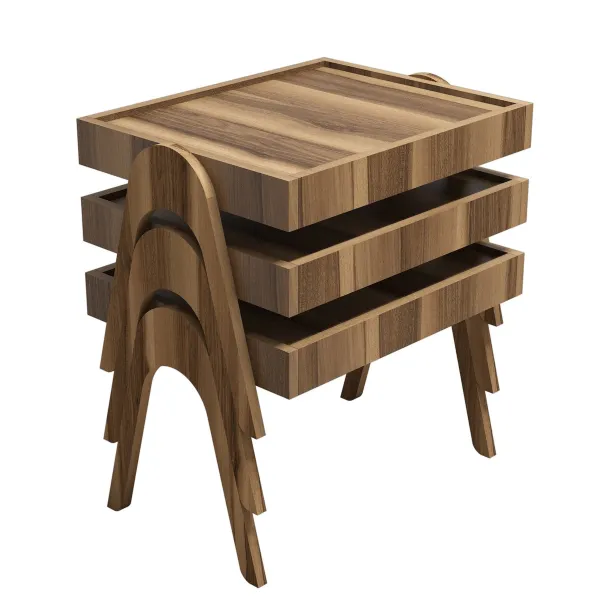 Odkladací stolík Roma Walnut, 3 ks