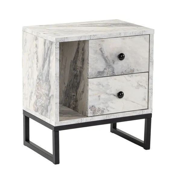 Nočný stolík Glimmer Fressia Marble Black
