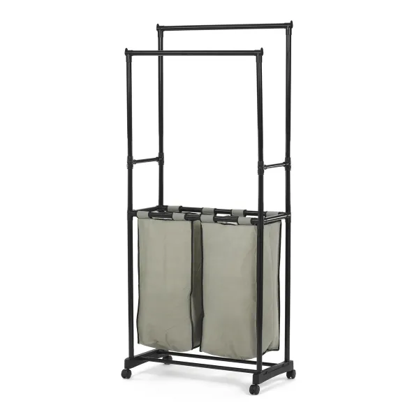 Stojan s úložným priestorom GD-176 BK, plast, čierna