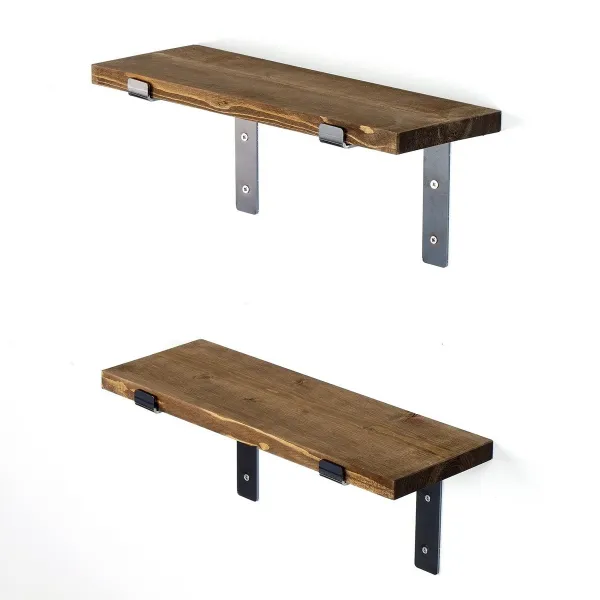 Polička Lam005 Black and Walnut