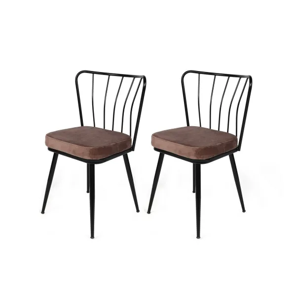 Súprava jedálenských stoličiek Yildiz Light Brown and Black, 2 ks, 2 ks