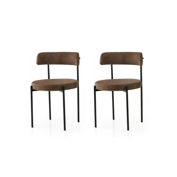 Súprava jedálenských stoličiek Gini Brown and Black, 2 ks