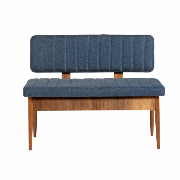 Lavica Vina Dark Blue and Walnut