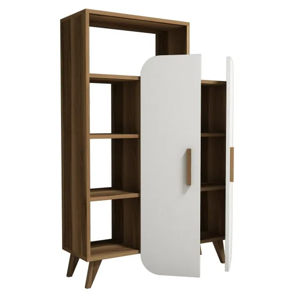 Knižnica Form White and Walnut