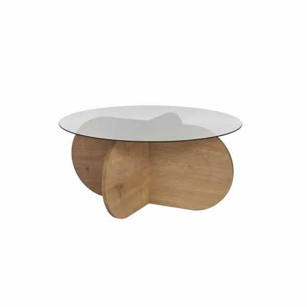 Konferenčný stolík Aeris Sapphire Oak s tmavým sklom