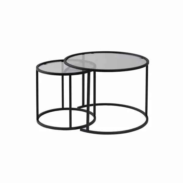Súprava konferenčných stolíkov Aurum Black and Grey 60 cm, 2 ks