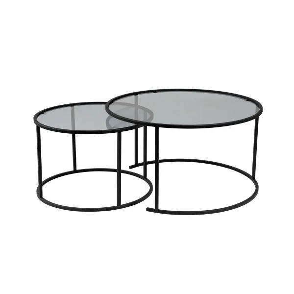 Súprava konferenčných stolíkov Aurum Black and Grey 80 cm, 2 ks