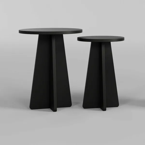 Súprava konferenčných stolíkov Mushroom Black, 2 ks