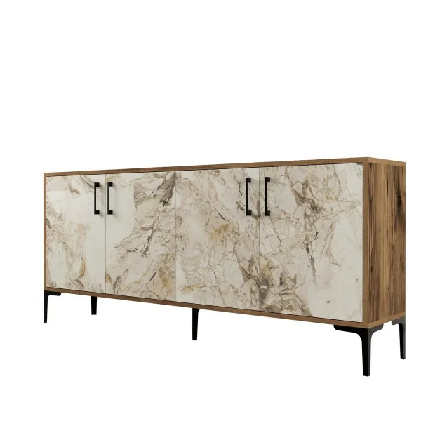 Skrinka Kiev Walnut and White Marblemramoru