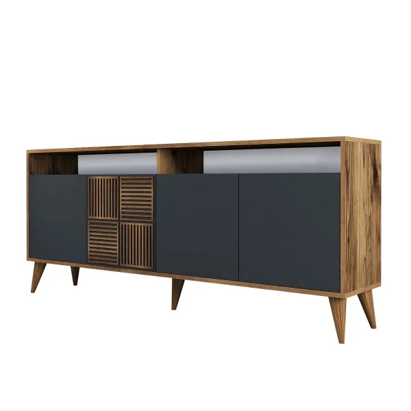 Skrinka Milan 2 Walnut and Anthracite