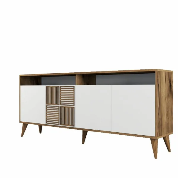 Skrinka Milan 2 Walnut and White