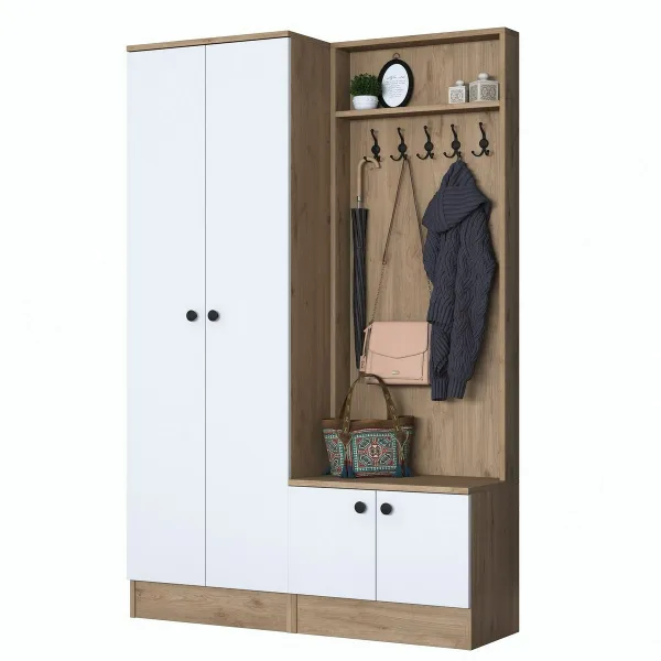 Predsieňová zostava Pone White and Walnut I