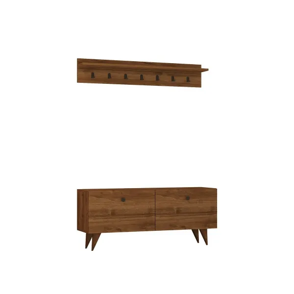 Nástenný vešiak s botníkom Rupa Walnut