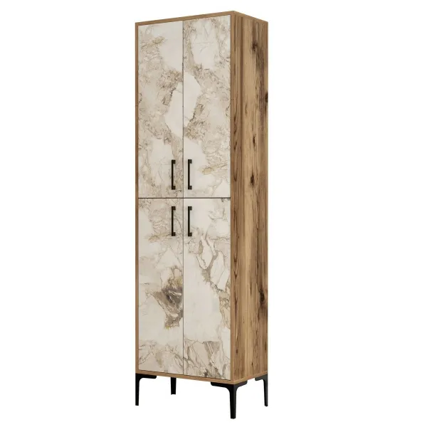Skriňa Berlin Walnut and White Marble