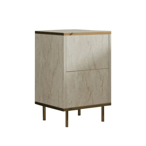 Nočný stolík Imaj Travertine and Gold