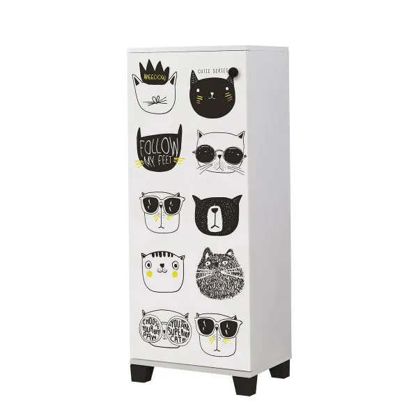 Skrinka na topánky Vegas Cats White