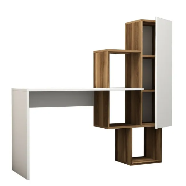 Pracovný stôl Acelya Walnut and Whitefarby