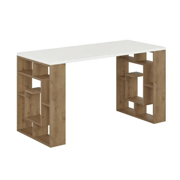 Pracovný stôl Maze White and Dark Oak