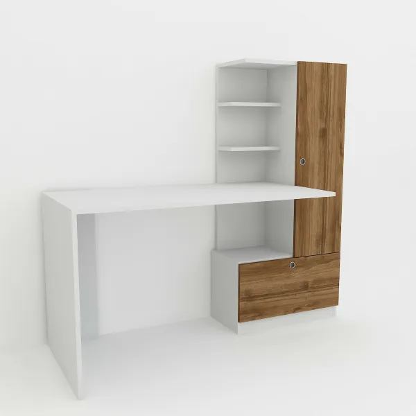 Pracovný stôl Merinos White and Walnut