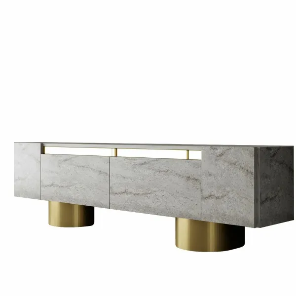 Televízny stolík Bohom Travertine and Gold