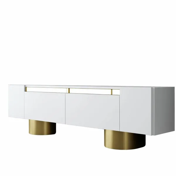 Televízny stolík Bohom White and Gold