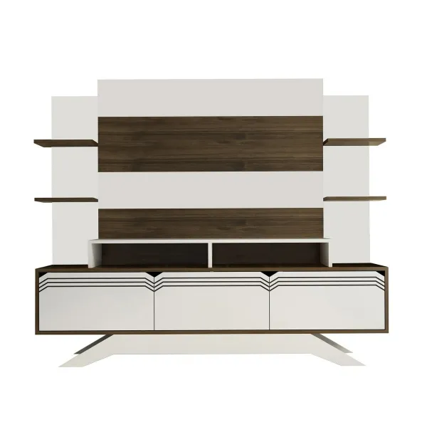 Televízna stena Delpi Walnut and White