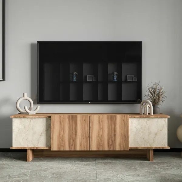 Televízny stolík Diana Travertine and Walnut