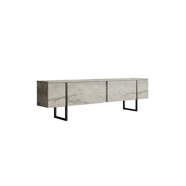 Televízny stolík Luxe Travertine and Black