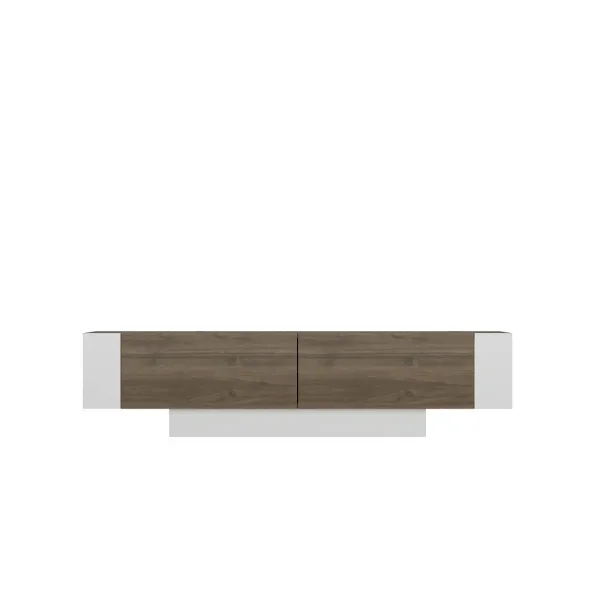 Televízny stolík s poličkami Matera White and Walnut