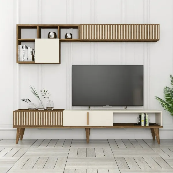 Televízna stena Milen Walnut and Cream