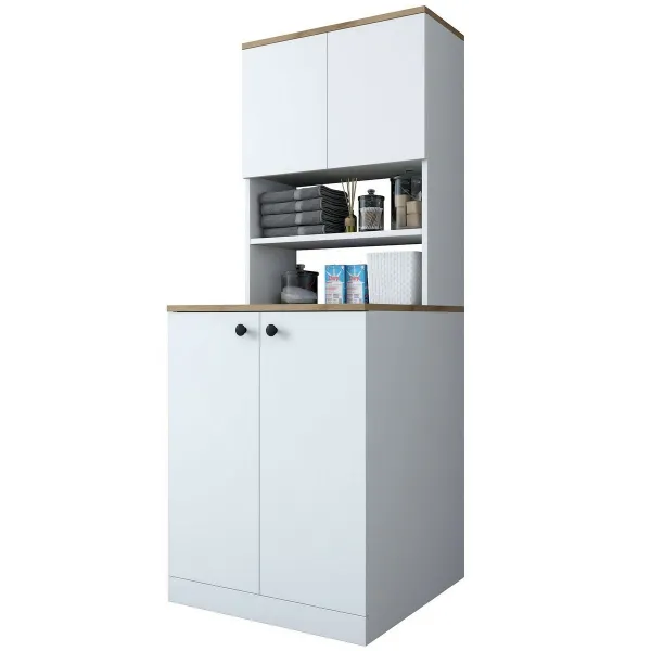 Skriňa nad práčku Kira White and Walnut