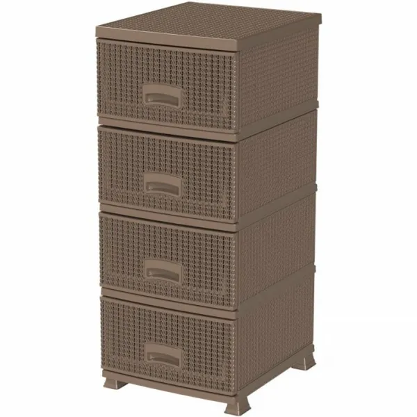 Aldotrade Komoda so 4 zásuvkami RETRO NEW, hnedá
