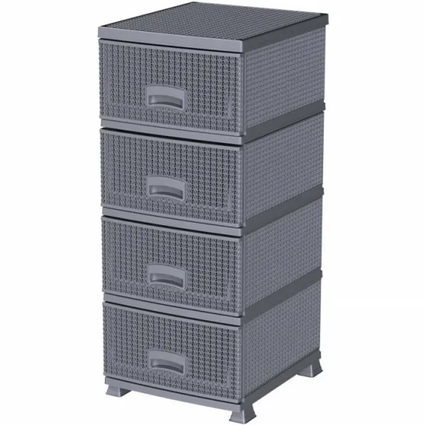 Aldotrade Komoda so 4 zásuvkami RETRO NEW, sivá