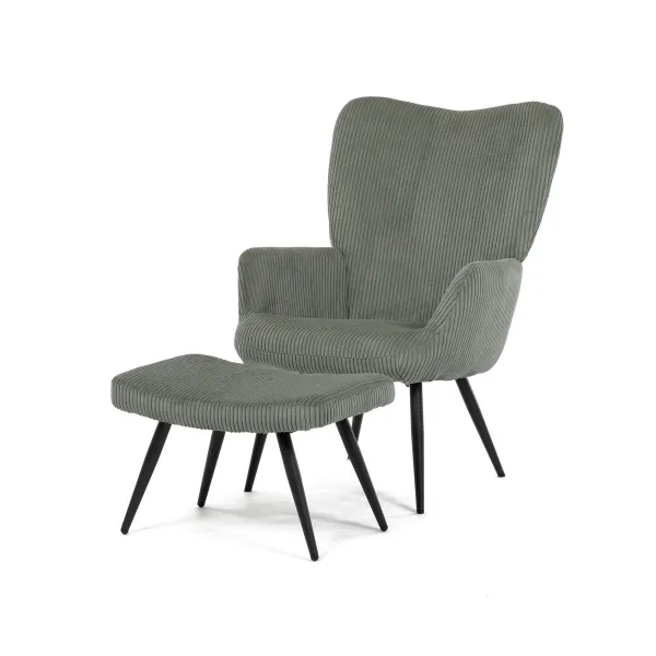Relaxačné kreslo s podnožkou L7285 GRN6, zelené